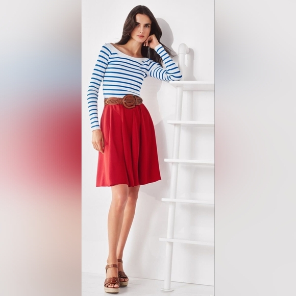 Vtg Jazzie Scarlet Pleated Knee Length Skirt Size US10 Preppy Frenchgirl Great C - Picture 1 of 11